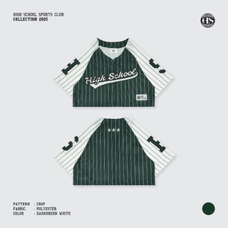 Highschool Sports Collection 2025 crop stipe baseball เสื้อเบสบอลครอป ลายทาง - OTG24567