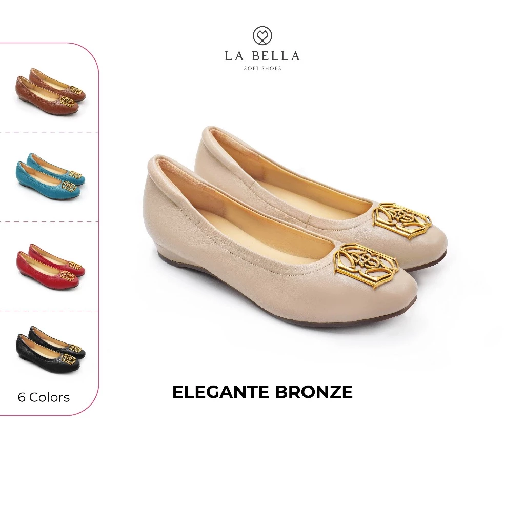 LA BELLA รองเท้าคัชชูหนังแกะ รุ่น ELEGANTE BRONZE 6 สี