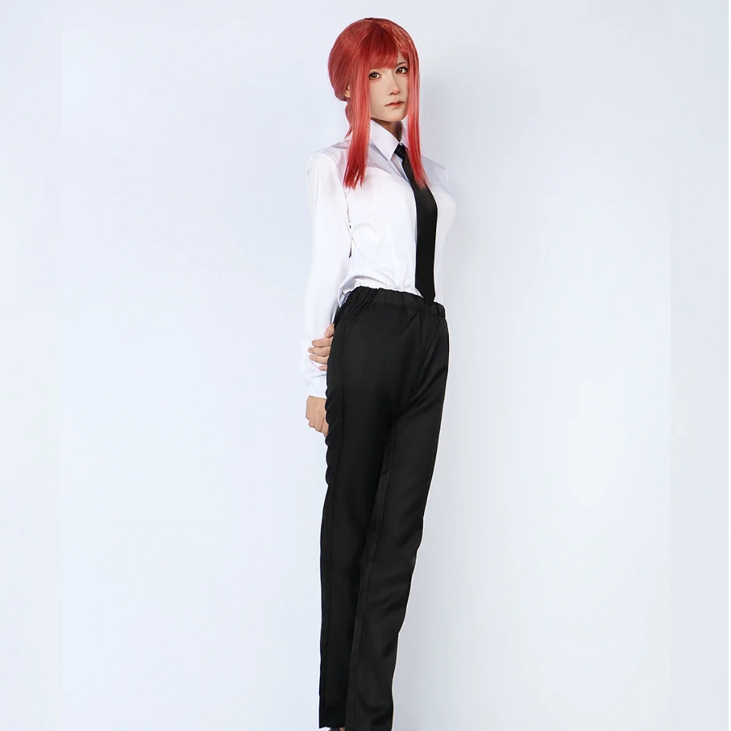 Makima Cosplay ชุดคอสเพลย์มาคิมะ วิก สำหรับผู้หญิงและผู้ชาย เสื้อโค้ทแจ็คเก็ต สูทสีดำ เครื่องแบบ ฮาโลวีน คาร์นิวัล ปาร์ต ราคา ถูกที่สุด ดีลบีเคเค แกลเลอรีภาพที่ 7