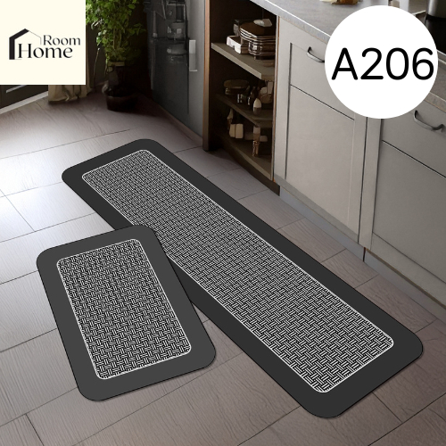 พรมเช็ดเท้า เซ็ตคู่ 2 ชิ้น (ไร้ขอบ) ลายโฮมมี่ homemie รูปร่างเรขาคณิต พรมห้องครัว พรม3D มีกันลื่น ทำความสะอาดง่าย - รูปที่ 7
