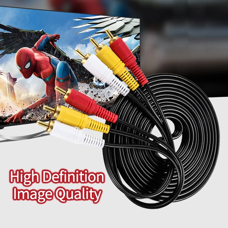 สายRCA สาย AV เข้า 3 ออก 3 สายสัญญาญเสียง RCA AV Audio 3.5mm ขนาด 1.5เมตร สำหรับกล่องดิจิตอลเข้าTV / DVD