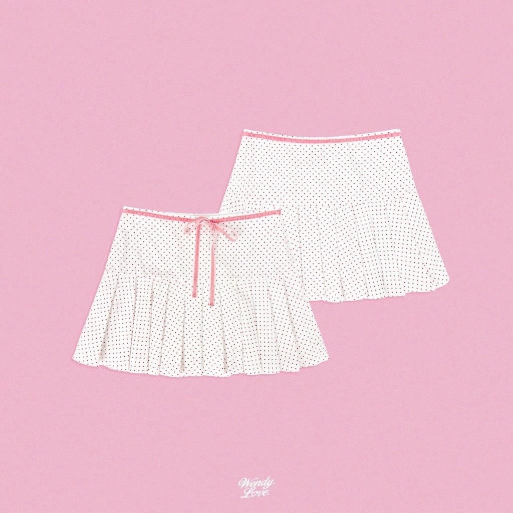 WENDYLOVE | Elowen Skirt กระโปรงเอวต่ำ ลาย red heart สุดน่ารัก