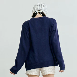 Anya cardigan เรียบ คาร์ดิแกน ไหมพรม คอกลม oversize plussize ยืดเยอะ ตัวสั้น