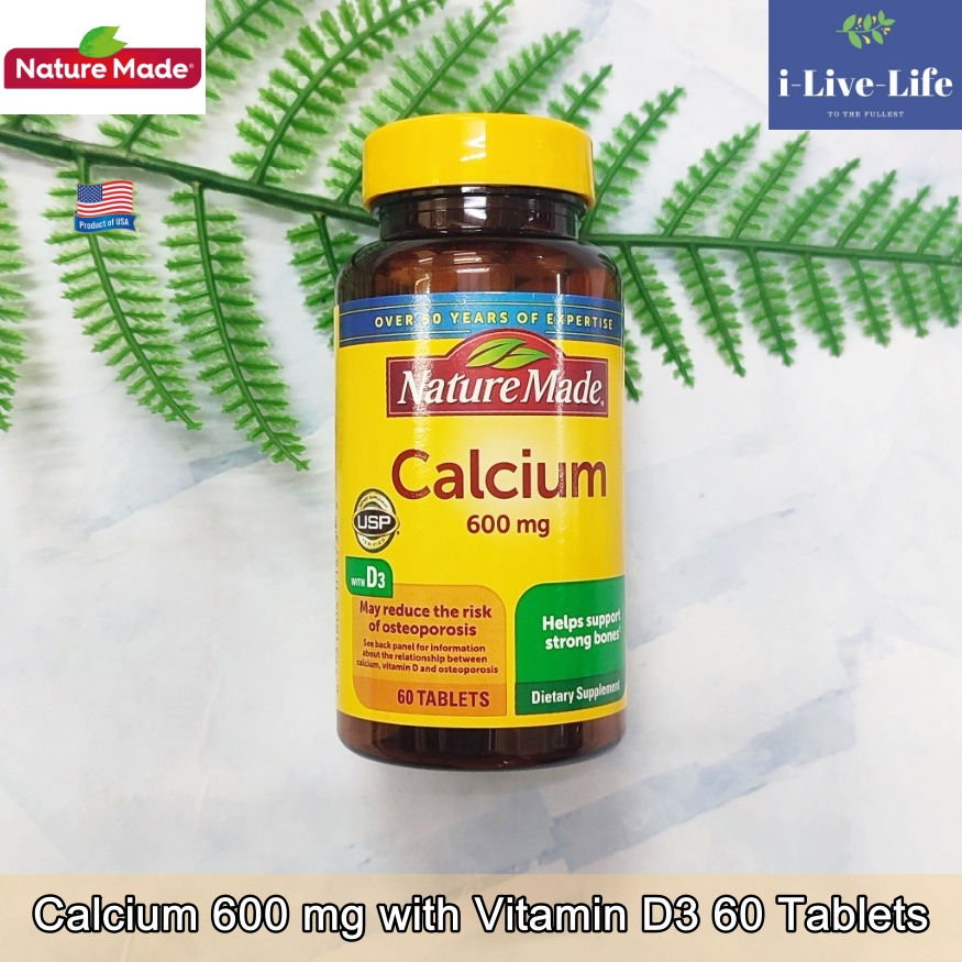 แคลเซียม วิตามินดี3 Calcium 600 mg with Vitamin D3 - Nature Made