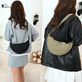 (ส่งด่วน)xspeedfashion (X1872)กระเป๋าสะพายข้างผ้ายู่ยีไนล่อน โทนสีเข้ม มี 5 สี