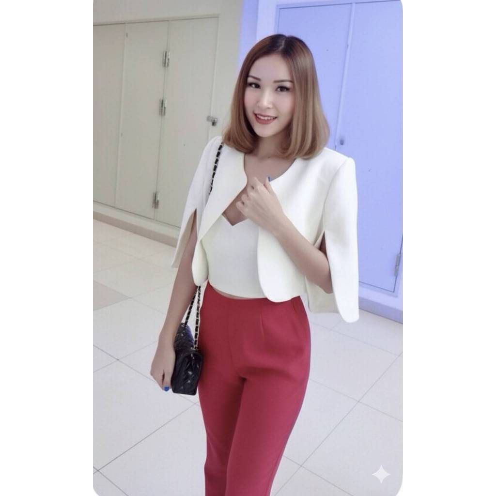 N63เสื้อคลุมแขนผ่าด้านหน้าแฟชั่นสุดหรู
