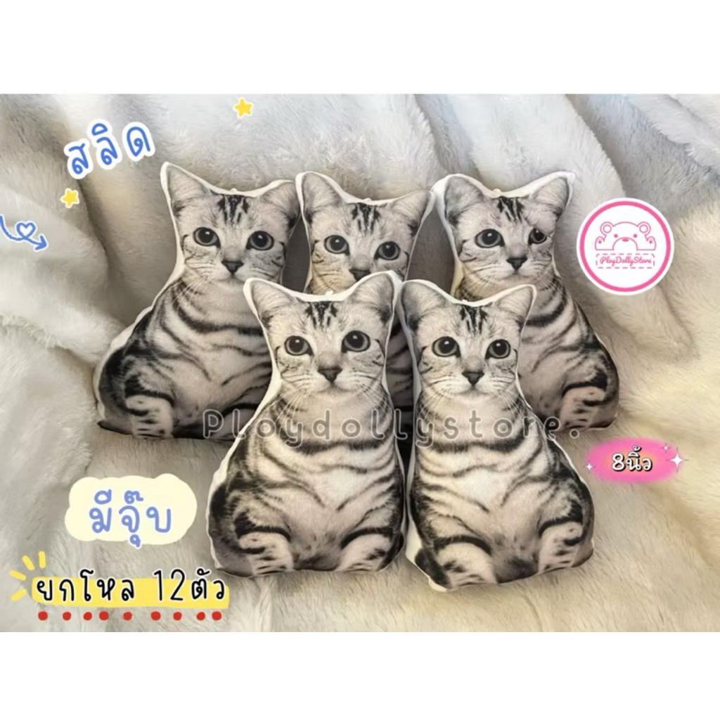 ☀️ตุ๊กตาตัวโหล พิมพ์ลาย2ด้านสีคมชัด ยกโหล12ตัว ตุ๊กตาแจกเด็ก มีหลายแบบให้เลือก ตัวการ์ตูน หมา แมว ขนาด 7-10นิ้ว น่ารัก🪐