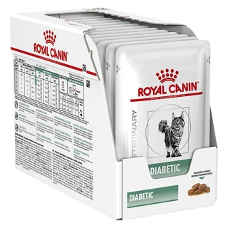 (12 ซอง) Royal canin Diabetic cat pouch ขนาด 85 กรัม. อาหารแมว อาหารเปียกแมว อาหารแมวเบาหวาน แบบซอง