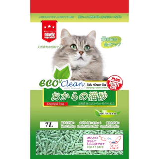 ทรายแมวเต้าหู้อีโค่คลีน ทรายเต้าหู้ธรรมชาติ ปลอดภัย ไร้สารเคมี Eco Clean Tofu Cat Litter 7L.