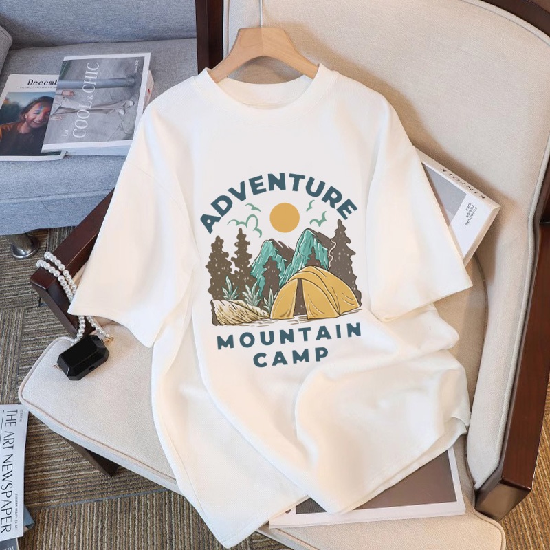 เสื้อยืดรุ่นใหม่ สกรีน คอกลม เสื้อยืดลายพระอาทิตย์ตก หลากสี ผ้าใส่สบาย สไตล์ลำลอง TA1-28