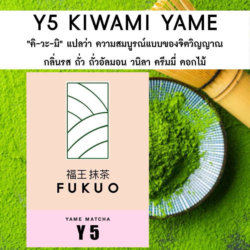 มัทฉะ (Fukuo) Y5 KIWAMI YAME Matcha มัทฉะ โทนถั่ว จากญี่ปุ่น 🇯🇵 ของแท้ เกรดพิธีการ