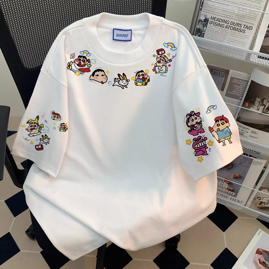 ✨【จัดส่งภายใน 24 ชั่วโมง】เสื้อยืดแขนสั้นคอกลม แขนสั้น เสื้อยืด  เสื้อยืดคอกลม oversize ลายการ์ตูน แฟชั่นเกาหลี ใส่สบาย