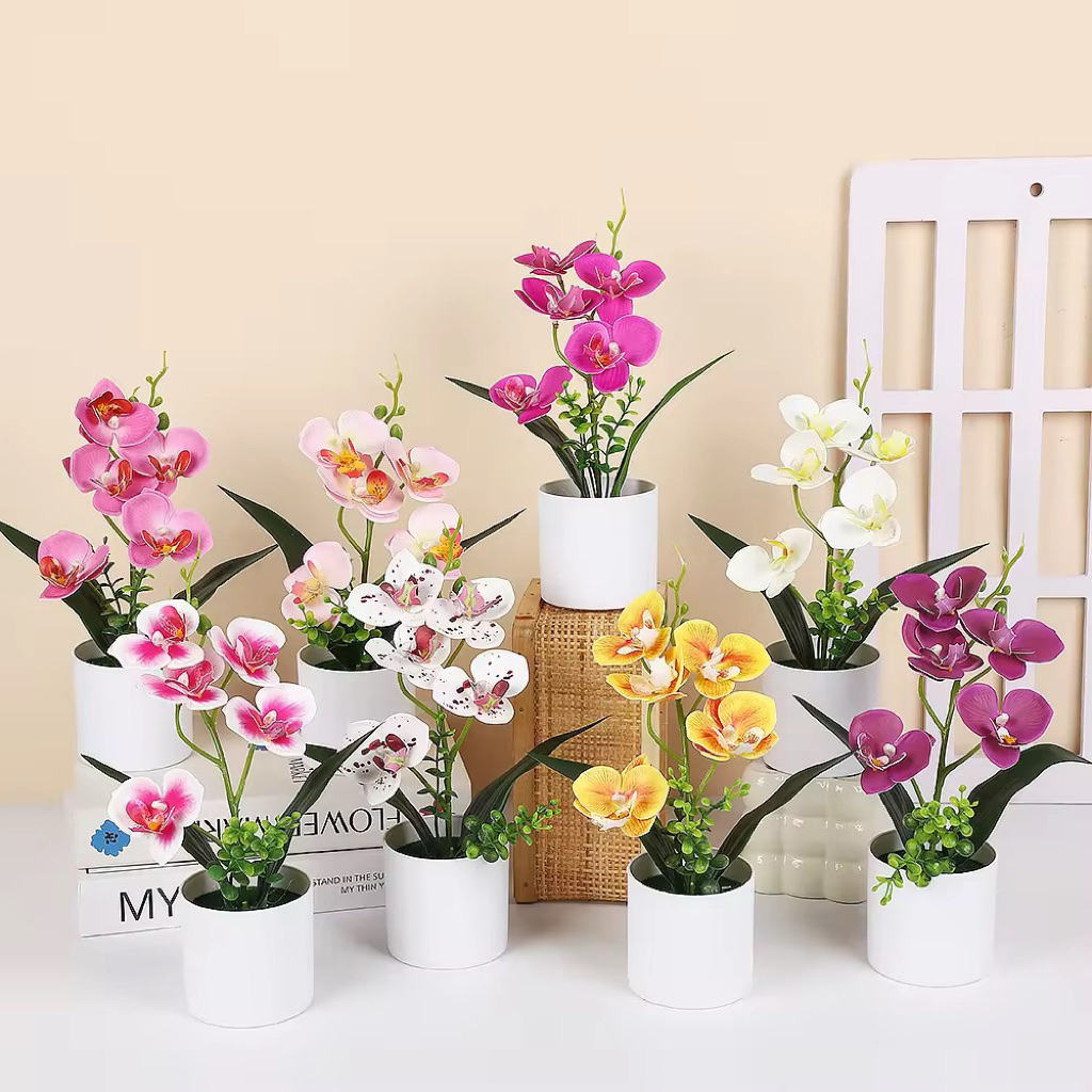 Orchid Plant ดอกไม้ประดิษฐ์ในกระถาง ของตกแต่งบ้าน