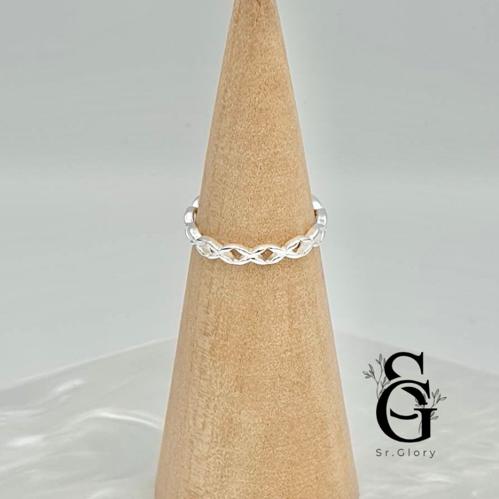 Sr.Glory แหวนเงินแท้ 92.5% แหวนXรอบวง แหวนสไตล์มินิมอล