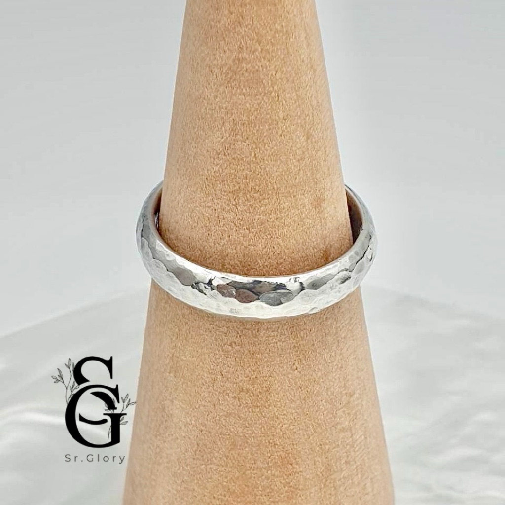 Sr.Glory แหวนเงินแท้ 92.5% แหวนทุบ แหวนสไตล์มินิมอล