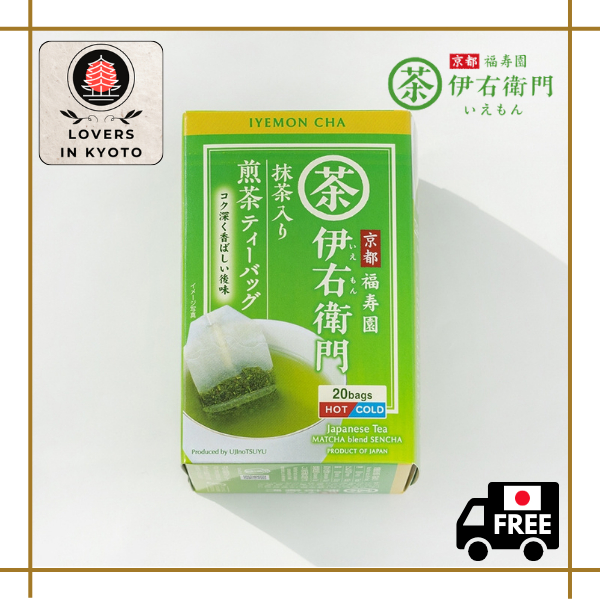 ［ส่งตรงจากเกียวโต］IYEMON CHA,FUKUJUEN/ถุงชาเซนฉะผสมมัทฉะ/20ถุง/ชาเขียว,ปราศจากกลูเตน
