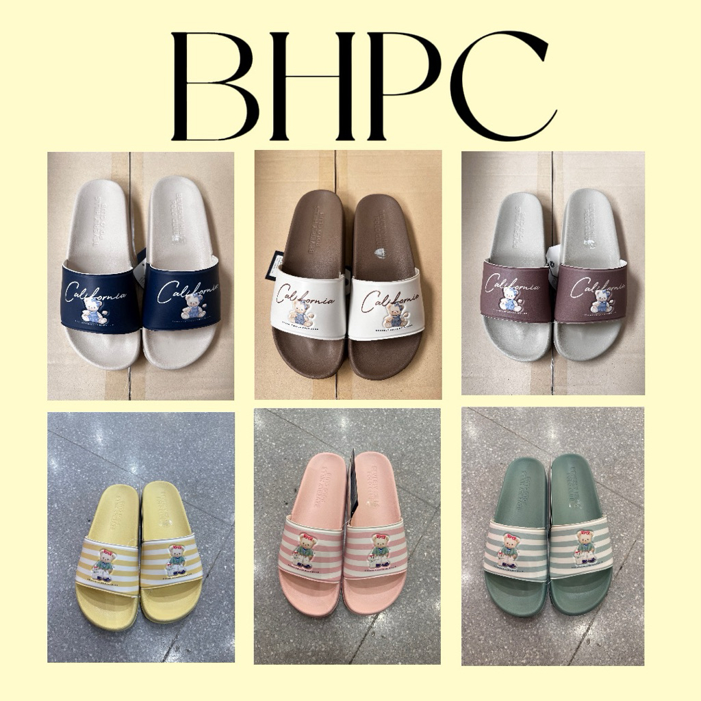 Beverly hills polo club รองเท้าแตะหญิงลายหมี