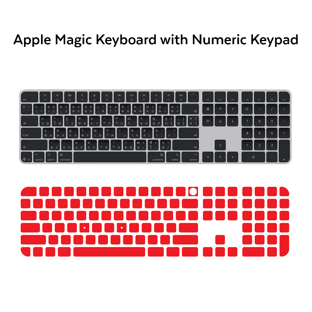 สติกเกอร์ใส Gloss Sticker ป้องกันปุ่ม สำหรับ Apple Magic Keyboard with Touch ID for Apple Silicon