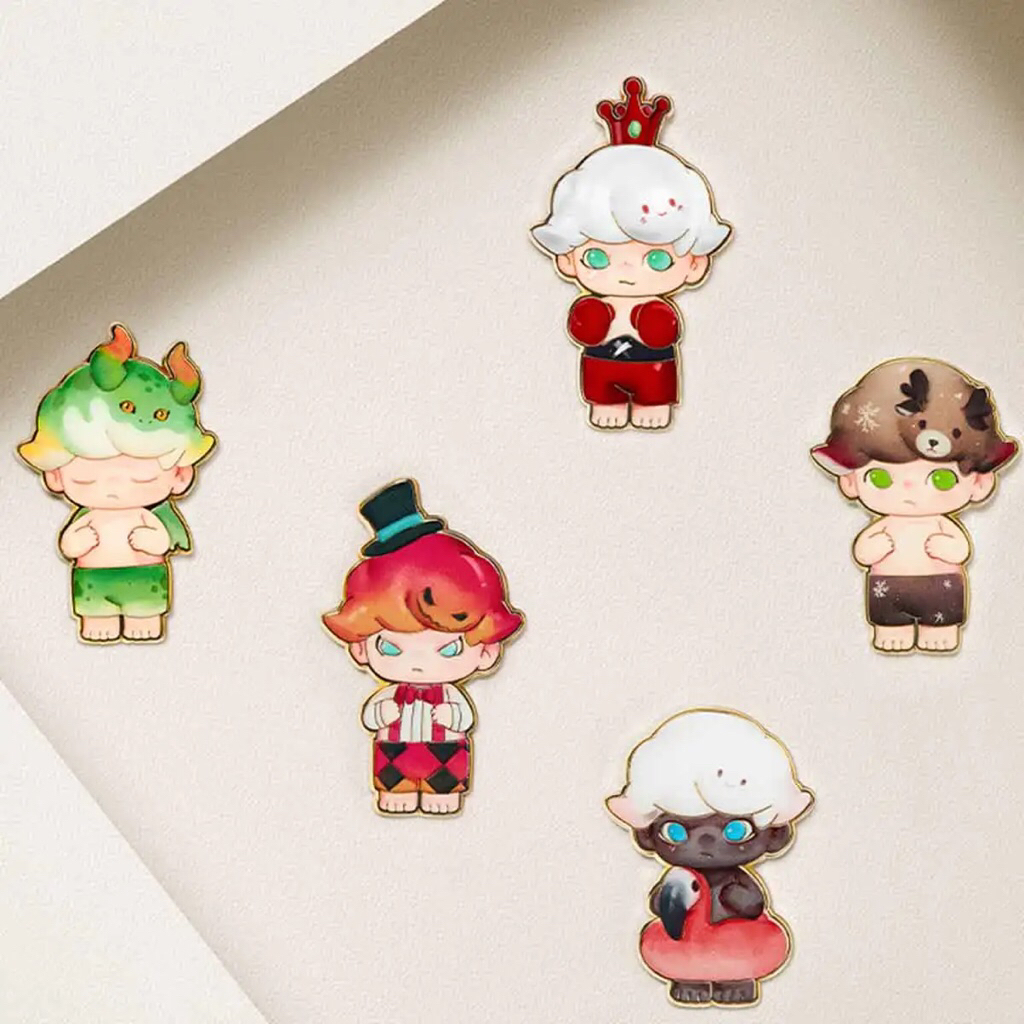 (พร้อมส่ง ลิขสิทธิ์แท้ทุกชิ้น) กล่องสุ่ม Dimoo retro badge