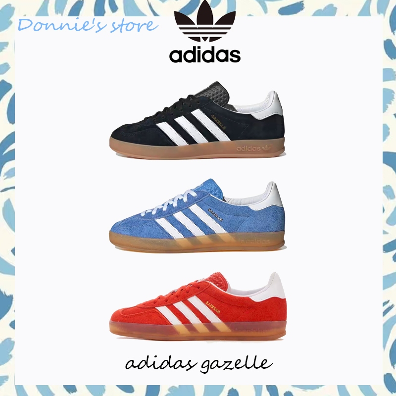💕ของแท้ 100 % 🍒  Adidas originals Gazelle Indoor H06259/HQ8717/HQ8718 าลำลองสำหรับผู้ชายและผู้หญิง