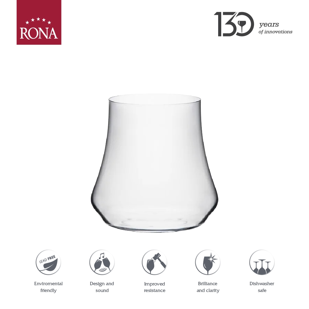 Rona Eclipse แก้วน้ำ 470 ml แก้วน้ำสั้น Doul. Old Fashioned Glass