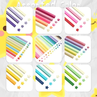 กระดาษพับดาว สีสันสดใส แบบคละสี มีหลายสี หลายลาย กระดาษทำงานฝีมือ DIY พับง่าย สวยงาม