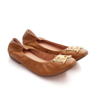 O&B รองเท้าหนังแกะ รุ่น AUDREY CREST IN SEPIA BROWN-11087SS11592F_F5BRXX