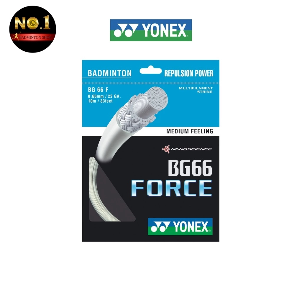 YONEX BG66 FORCE เอ็นแบดมินตัน เส้นใยถักขนาด 0.65 มม. แท้ 💯 By. No.1 Badminton Shop (โปรดอ่านรายละเอ
