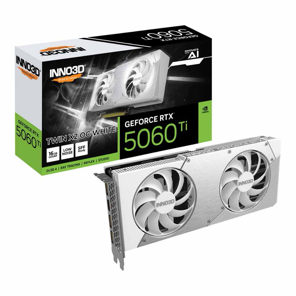 VGA INNO3D RTX5060Ti TWIN X2 OC WHITE 16GB (การ์ดจอมือสอง)