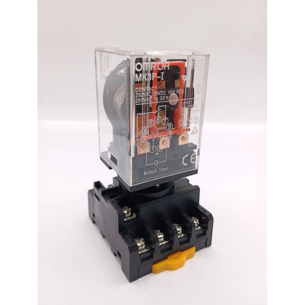 MK3P-I Omron (MKS3P) 12VDC , 24VDC , 24VAC,  110VAC, 220VAC รีเลย์     11ขากลม  socket  11 ขากลม (งานแท้)พร้อมส่งในไทย🇹🇭