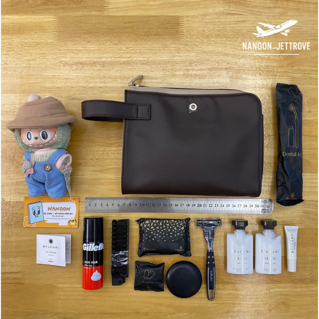 🛫 NEW SET 3 BVLGARI x Emirates First Class Amenity Pouch – Limited Edition | Authentic