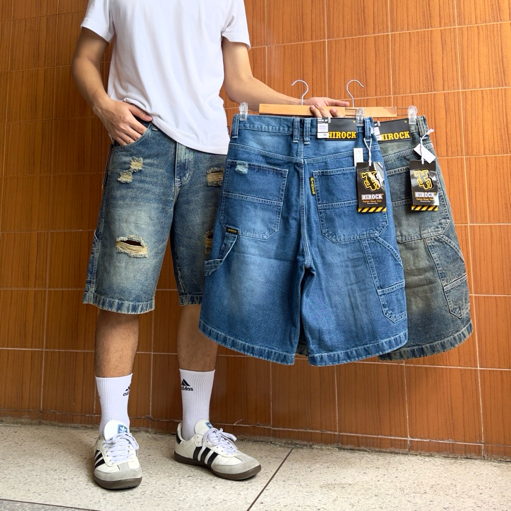 กางเกงยีนส์ 3ส่วน คลุมเข่าแต่งขาด ป้ายHirock