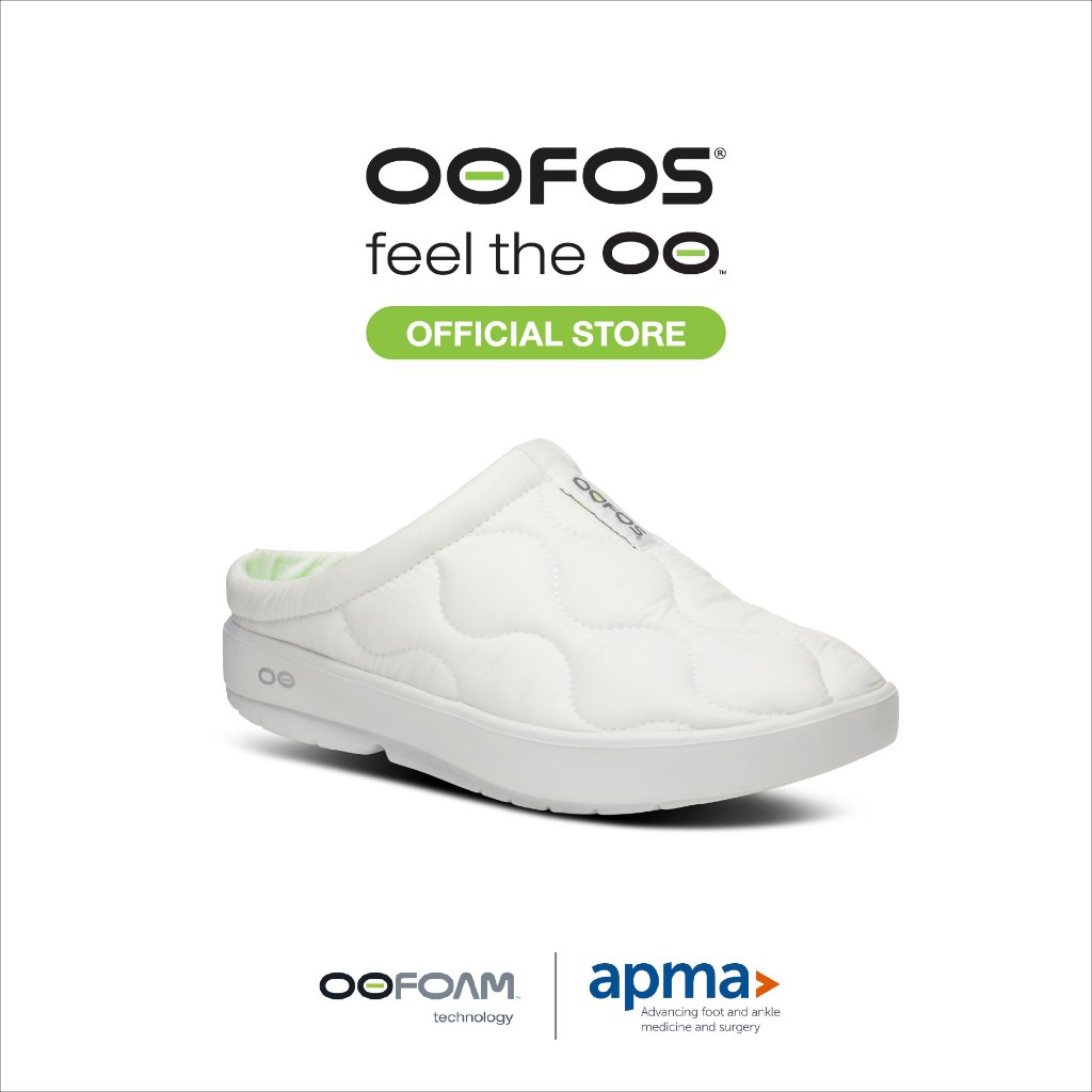 OOFOS OOcoozie Thermo Mule White รองเท้าเพื่อการฟื้นฟู