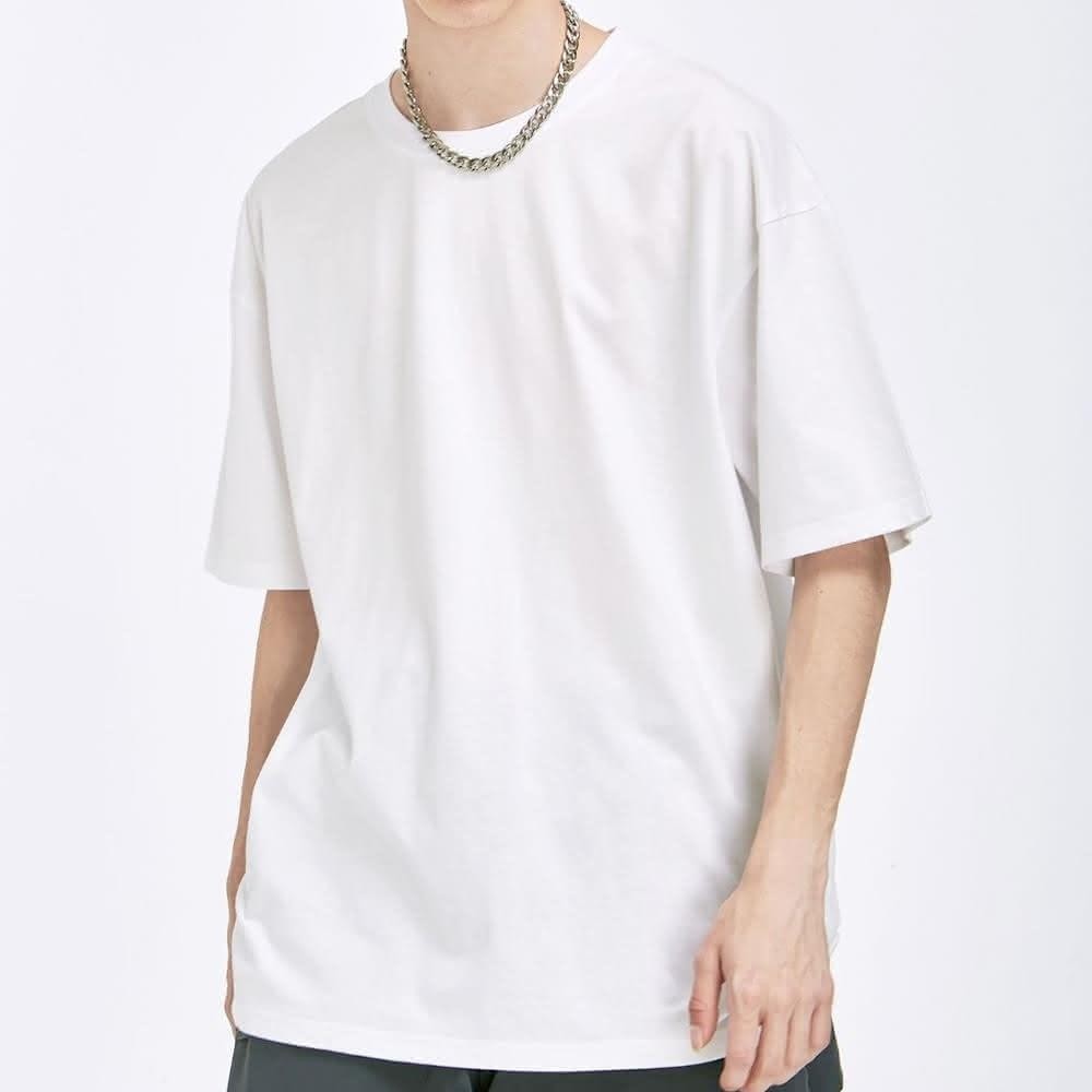 เสื้อยืดเปล่าคอกลมแขนสั้น ผ้านิ่มมาก ไม่หดไม่ย้วยไม่ต้องรีด unisex สีทึบ Oversize