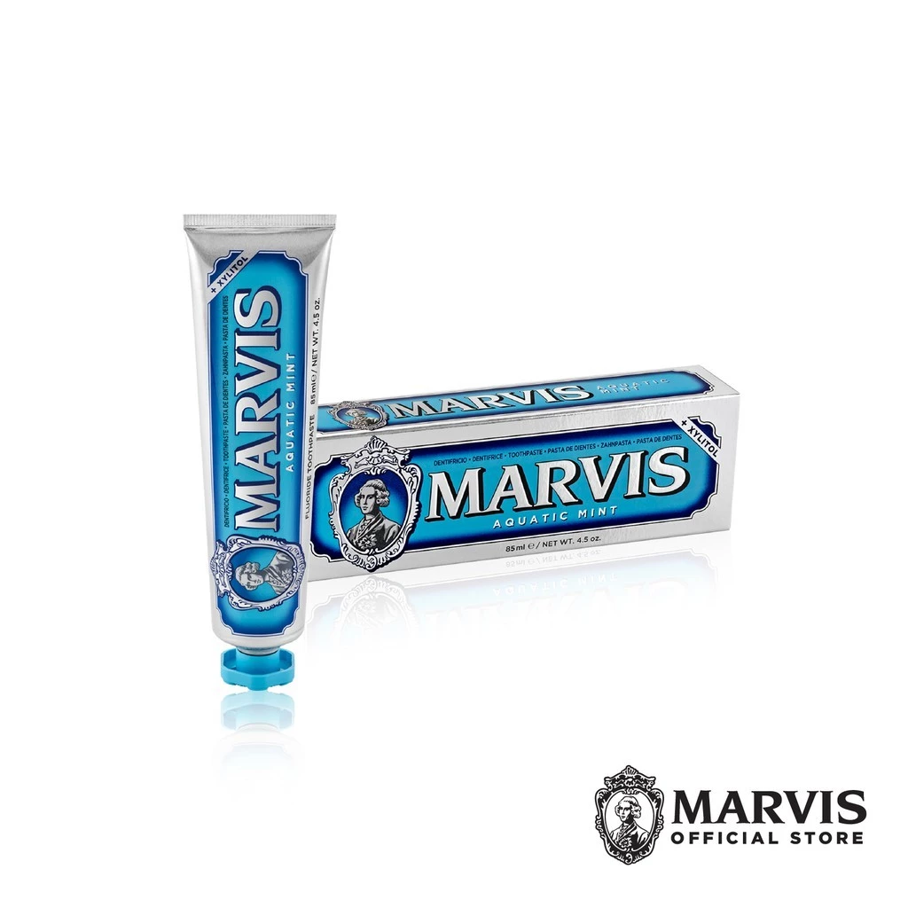 (ร้านทางการ Marvis Thailand) Marvis Aquatic Mint 85ML / Marvis ยาสีฟันมาร์วิสอควาติค มินต์
