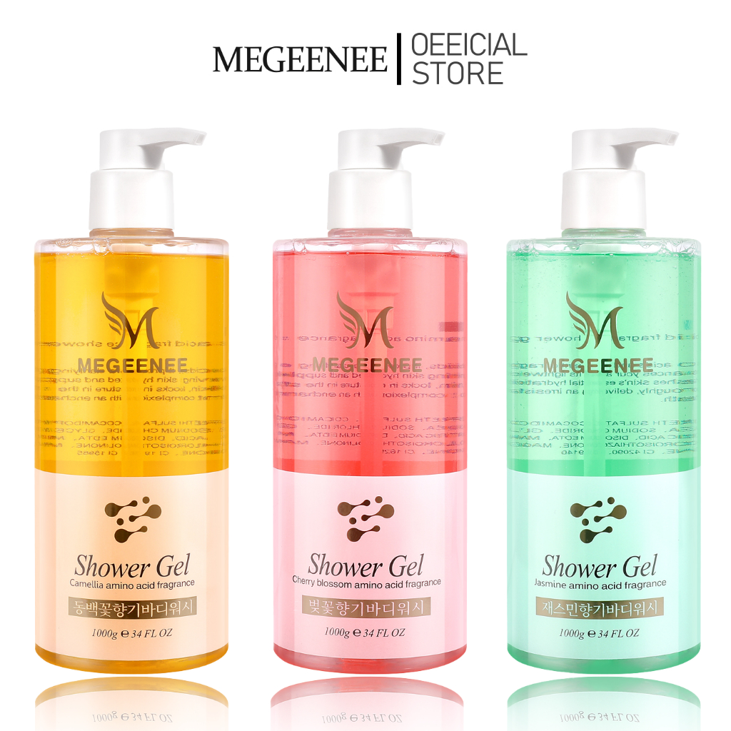 [หอมติดผิว 3 กลิ่นให้เลือก] Megeenee ซากุระ เจลน้ำหอมอาบน้ำ Perfume Shower Gel 1000 ml
