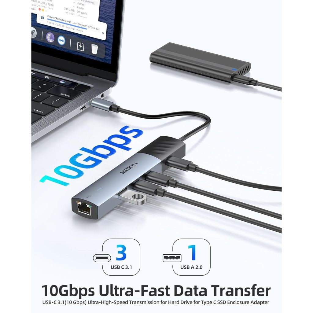 MOKiN USB-C Hub 7-in-1 รองรับ 10Gbps | HDMI 4K, USB 3.2 x2, PD 100W, SD/TF, รุ่น MOUC6001 - รูปที่ 4