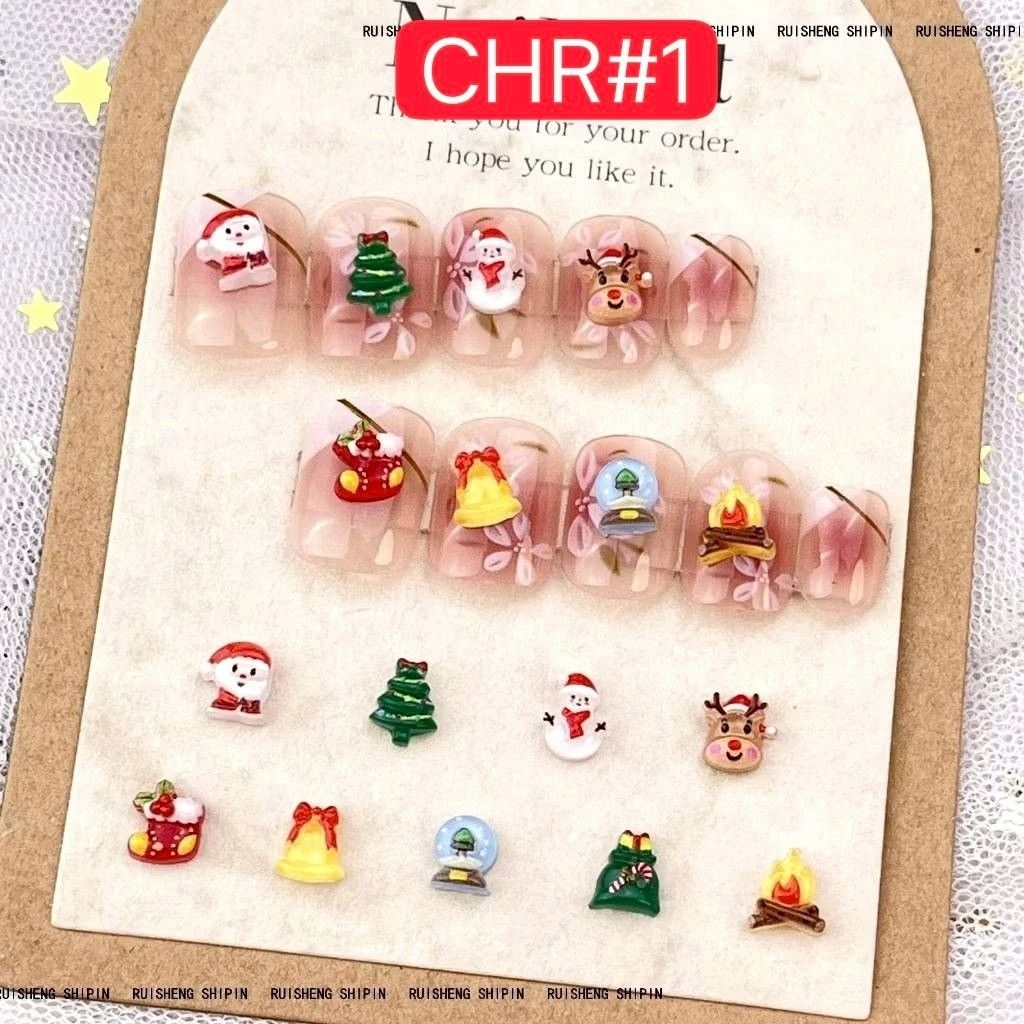 30ชิ้น CHR#1 อะไหล่เล็บคริสต์มาส Christmas อะไหล่ติดเล็บลายคริสต์มาส