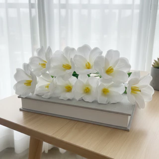 ดอกไม้ประดิษฐ์ ทิวลิป ชุด10ดอก ดอกบานสะพรั่ง ดอกไม้ปลอมตกแต่งบ้าน ดอกไม้การถ่ายภาพวันวาเลนไทน์ ดอกไม้ใส่แจกัน
