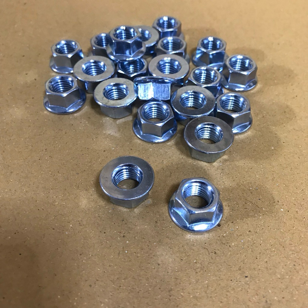 น็อตตัวเมีย เบอร์14  M10 **มีตัวเลือก** ชุบซิงค์ขาว เกลียวละเอียด ราคา/ตัว - รูปที่ 3