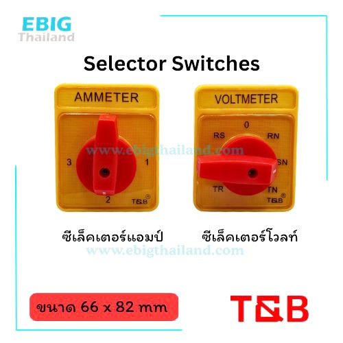 T&B แอมป์ และโวลล์ซีเลคเตอร์ สำหรับติดหน้าตู้ MDB