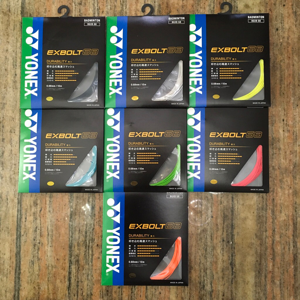 Japan Imported เอ็น แบดมินตัน YONEX EXBOLT 68 มี 7 สี รหัส JP Code เกรดพรีเมี่ยมใช้ในญี่ปุ่น (update