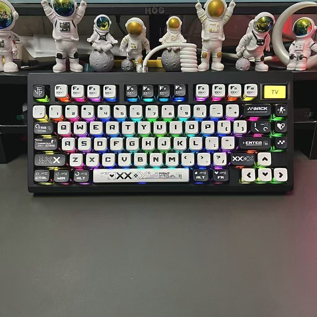 คีย์แคปพุดดิ้งภาษาไทย ลายการ์ตูนน่ารัก 129 ปุ่ม PBT + PC Doubleshot ระเหิดความร้อน ลายคมชัดสวย บรรจุกล่อง