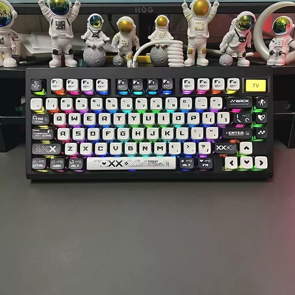 คีย์แคปพุดดิ้งภาษาไทย ลายการ์ตูนน่ารัก 129 ปุ่ม PBT + PC Doubleshot ระเหิดความร้อน ลายคมชัดสวย บรรจุกล่อง