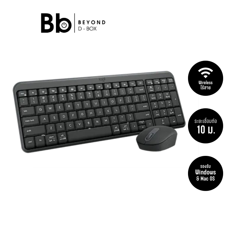 Logitech คีย์บอร์ด+เมาส์ไร้สาย รุ่น MK250 by BB Beyond D-Box