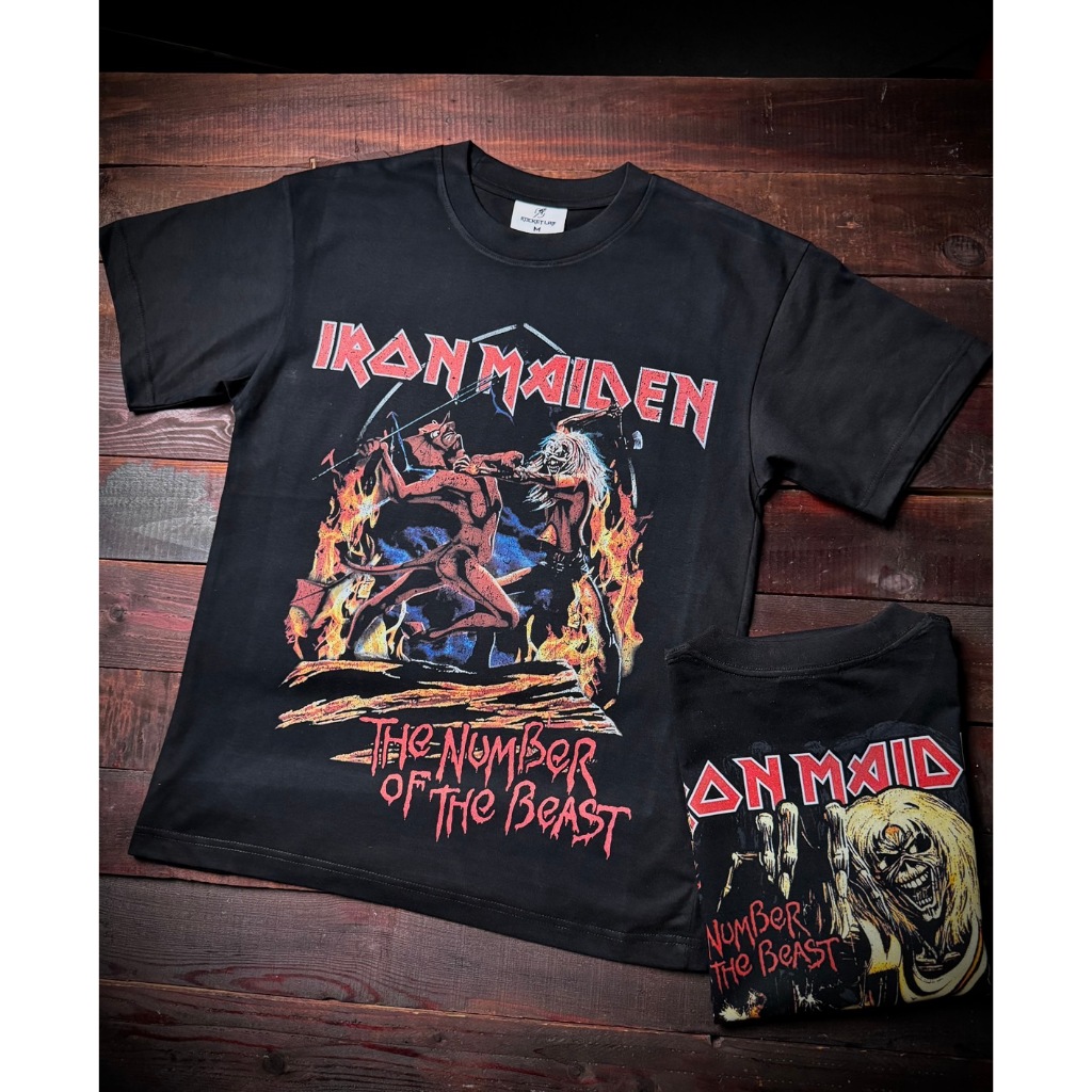 Iron Maidan Rocket Lab เสื้อยืดสีดำ ผ้าคอตตอนพรีเมี่ยม USA สกรีนแบบ DTG งานละเอียดคุณภาพสูง คมชัด RO