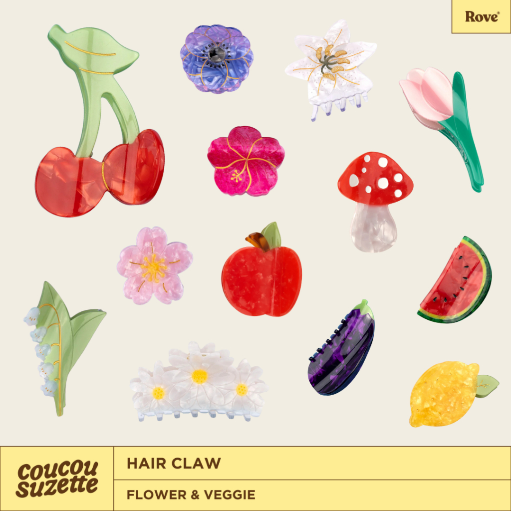 (พร้อมส่ง) Hair Claw แบรนด์ Coucou Suzette นำเข้าจากประเทศฝรั่งเศส กิ๊บหนีบผม ที่หนีบผม ยางรัดผม