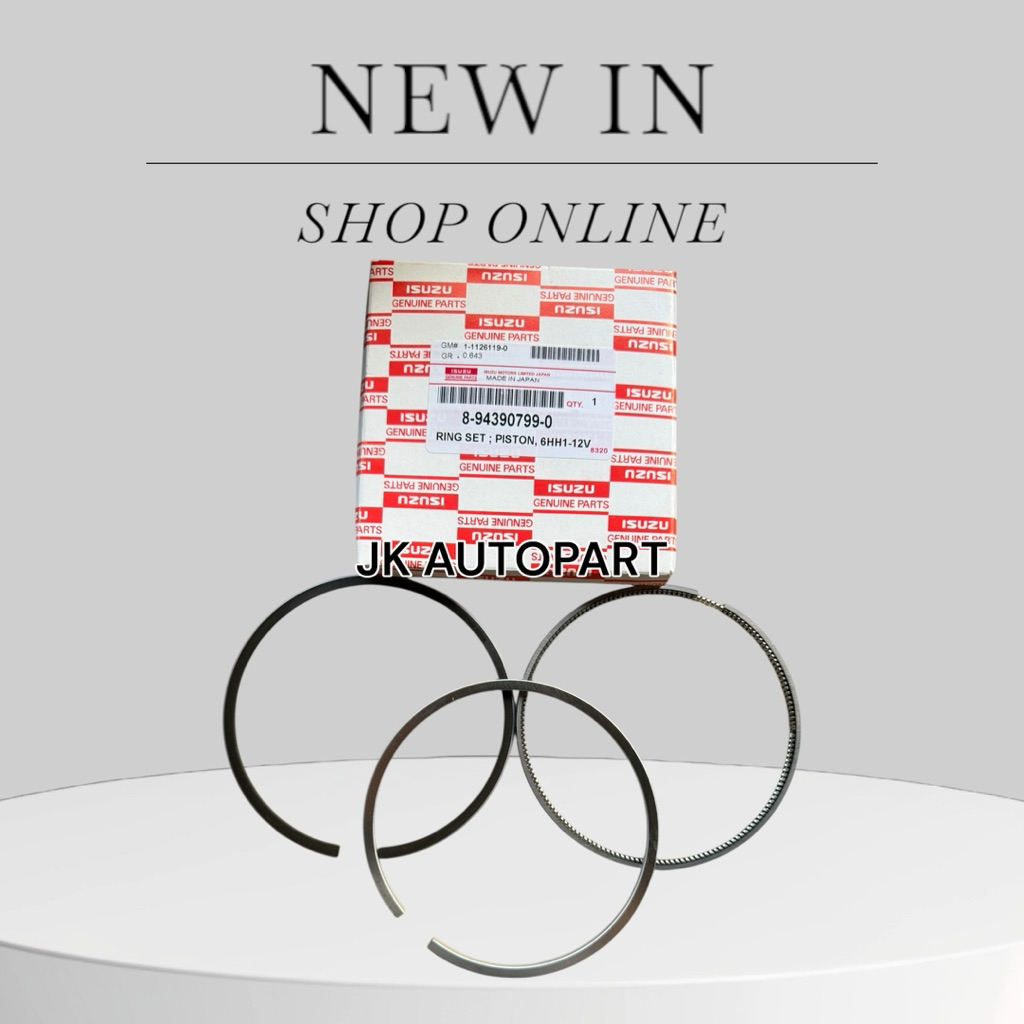 แหวนลูกสูบ ISUZU DECA195 เครื่อง 6HH1 (12 Valve) รหัส 8-94390799-0 (3 แหวน) K/D แท้ๆ แหวนลูกสูบเดกก้