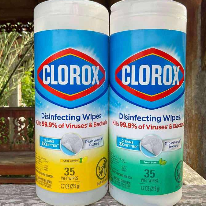 [พร้อมส่ง] ถูกที่สุด CLOROX ทิชชู่​เปียกสำหรับทำความสะอาดฆ่าเชื้อโรค แผ่นเช็ดทำความสะอาดฆ่าเชื้อ กระปุกใหญ่ 35แผ่น