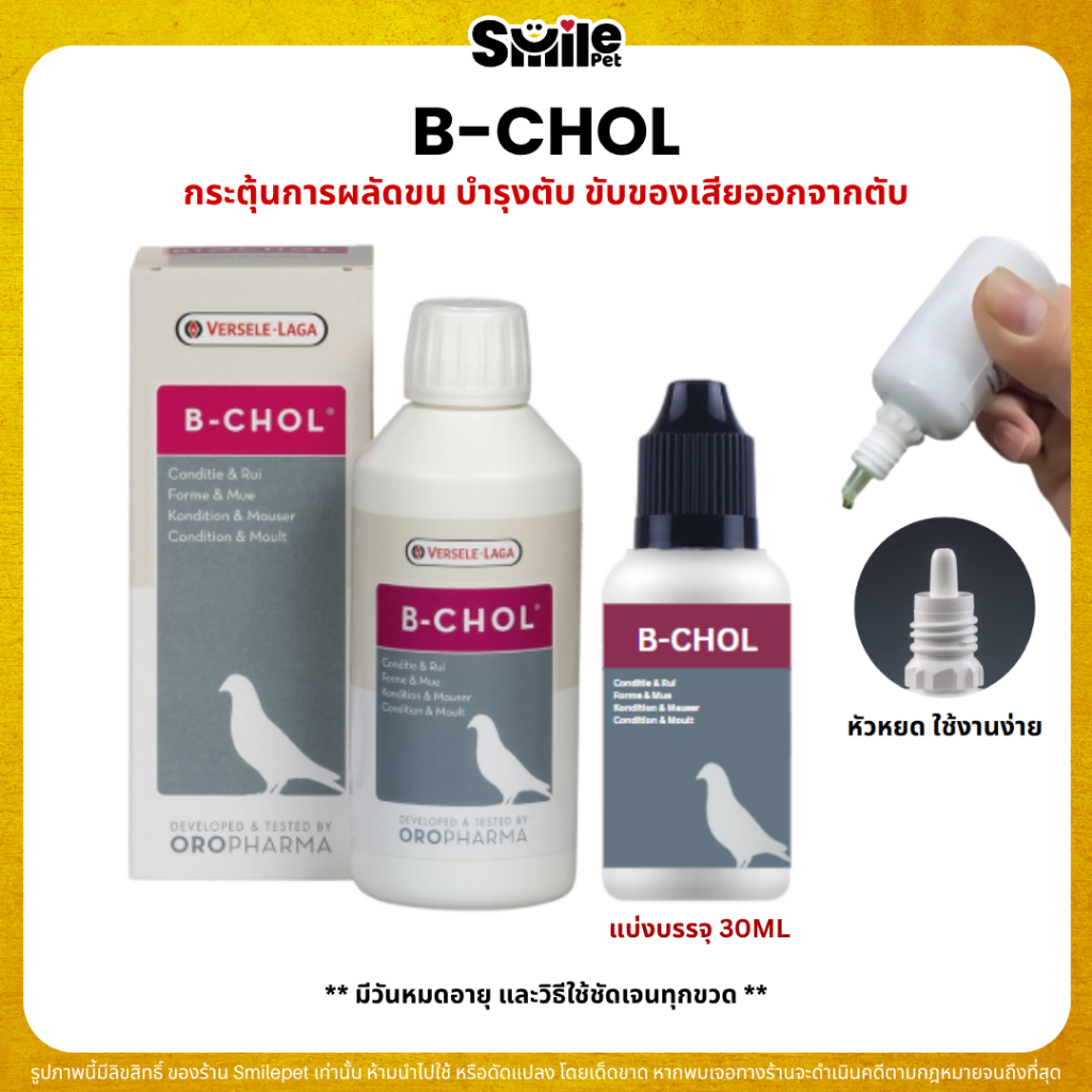 B-CHOL กระตุ้นการผลัดขน บำรุงและขับของเสียออกจากตับ ลดอาการบอบช้ำ (แบ่ง 30ML)